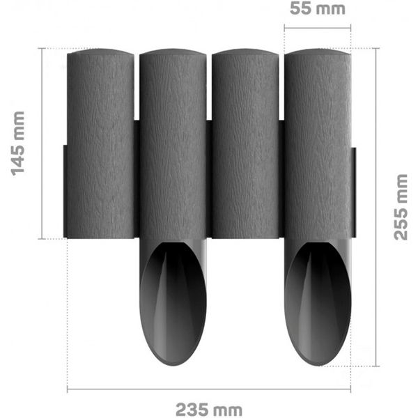 Ограждение для газона Cellfast Standart 2,3 м серое