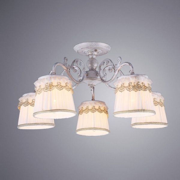 Люстра стельова Arte Lamp Merletto A5709PL-5WG 5x40 Вт E14 біло-золотистий 