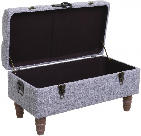 Скриня-пуф Shic B темно-сірий, 71,5х37х36,5 см тканина 