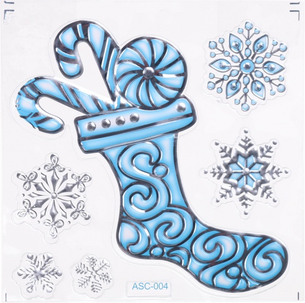 Наклейка декоративная силиконовая микс (4 дизайна) в ассортименте 16x16 см