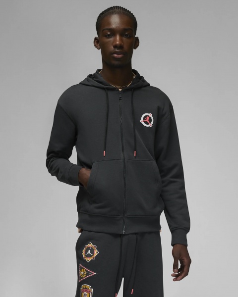 Джемпер Nike M J FLT MVP FLC FZ DX9708-045 р. L чорний