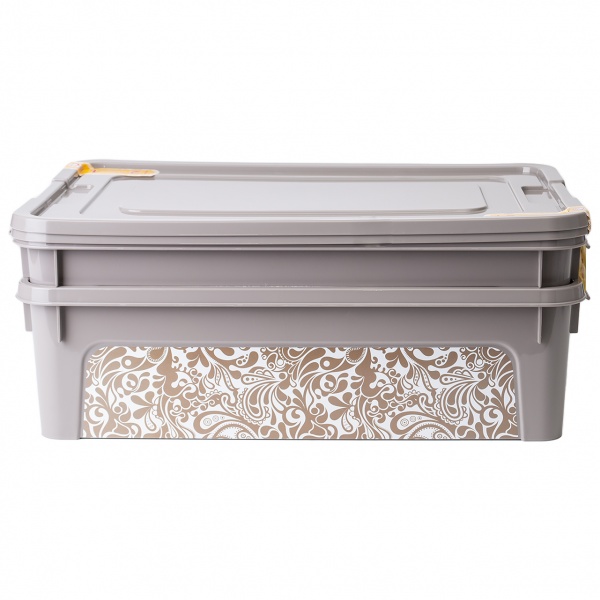 Набір контейнерів Алеана 169081 Smart Box з декором Home 4 л (2 шт.) какао 390x320x490 мм