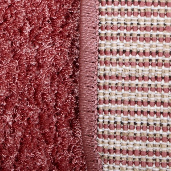 Килим Ozkaplan Karpet Gold Shaggy O темно-рожевий 0,8х1,5 м