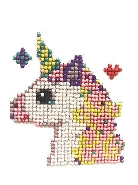 Набор для творчества со стразами (наклейка) Единорог 12x12 см Діамантові ручки 