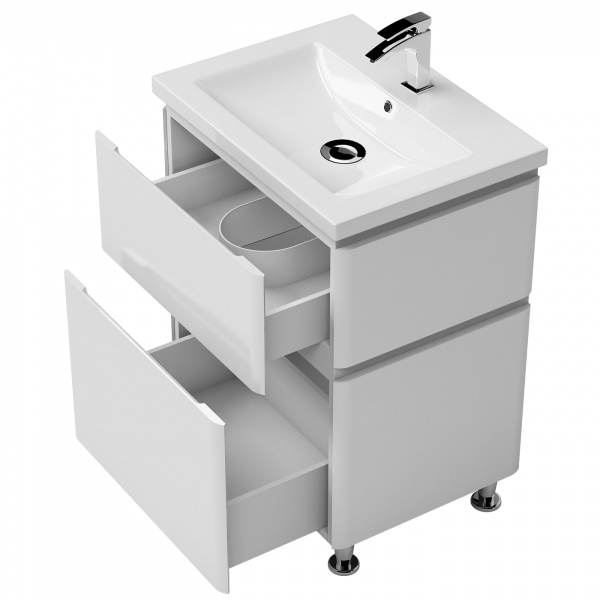 Тумба на ніжках Aquarius Modena білий з умивальником Комо 60