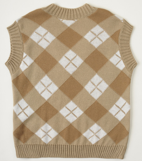 Жилет для девочки ART KNIT Ромб р.128 бежевый 