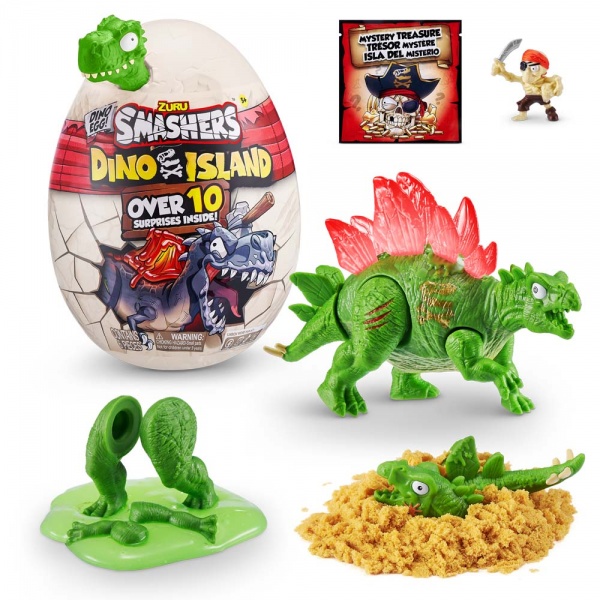 Игровой набор Smashers Dino Island Mini Egg Stegosaurus by ZURU Prehistoric 7486D 
