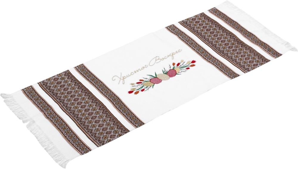 Полотенце пасхальное 707-25/00 33x83 см Эдельвика белый/бежевый