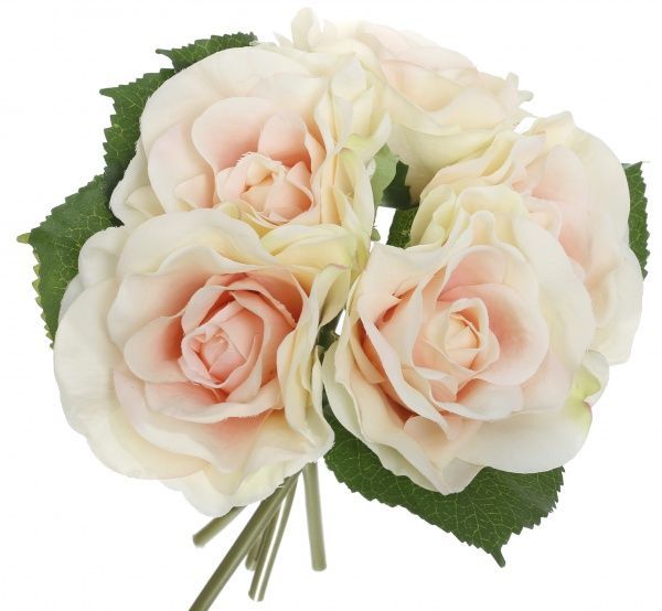 Растение искусственное Букет роз 30 см айвори 5