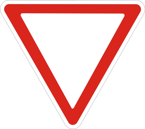 Знак дорожный Євро знак Уступи дорогу 2.1 IІ тип 2014 