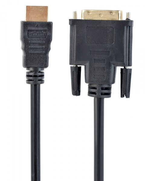 Кабель Cablexpert HDMI – DVI 0,5 м (CC-HDMI-DVI-0.5M) HDMI-DVI, V1.3/19-пин позолоченный коннекторы 