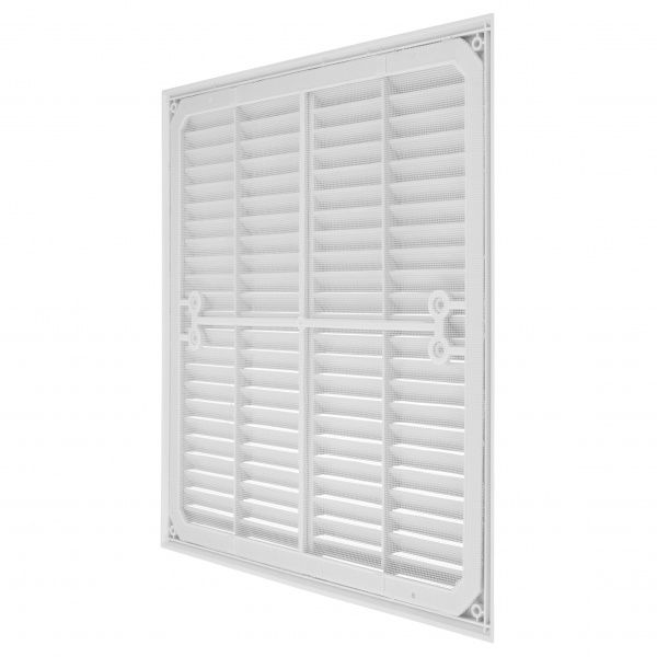 Решетка для вентиляции MiniMax с сеткой против насекомых 350 х 350 мм (1118) пластик белый 