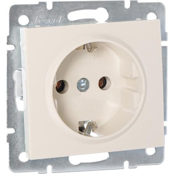 Розетка с заземлением Lezard Rain крем 703-0388-122B