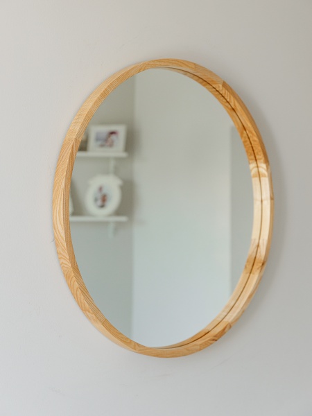 Зеркало настенное Luxury Wood Perfection Slim ясень натуральный D600 мм 