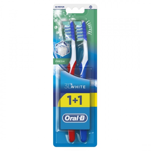 Зубная щетка Oral-B 3D White Fresh средней жесткости 2 шт.