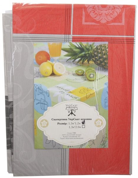 Скатерть Лайт 4730320а12 130x120 см красный с серым УкрСкат 