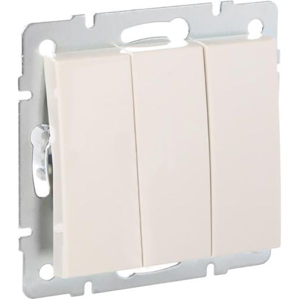 Вимикач триклавішний Lezard Rain без підсвітки 220В крем 703-0388-109