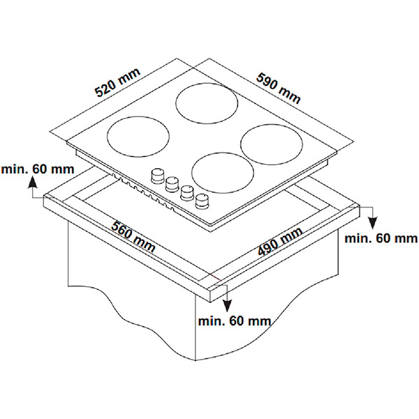 Варочная поверхность газовая Interline TQ 6408 GR