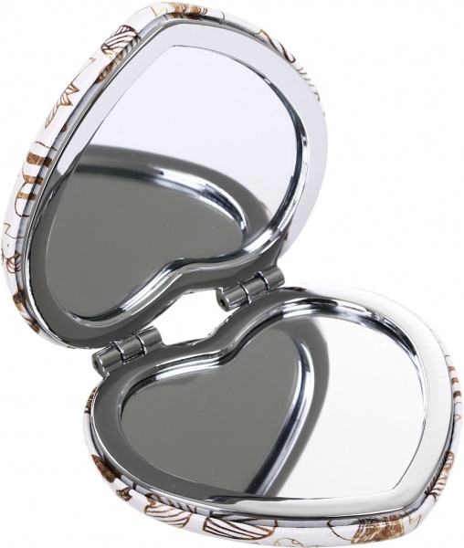 Зеркало карманное косметическое Лідер Канц Сердце фигурное 4 варианта в ассортименте 
