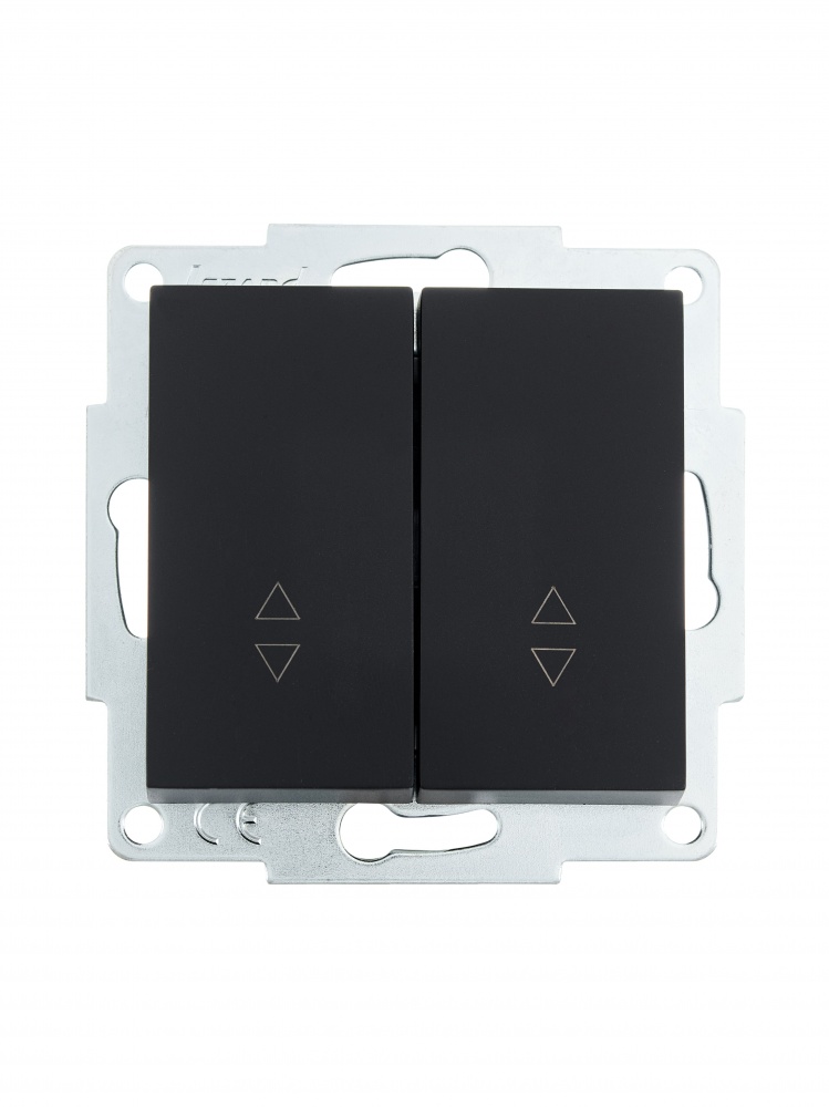 Вимикач прохідний двоклавішний Lezard Vesna без підсвітки антрацит 742-4288-106