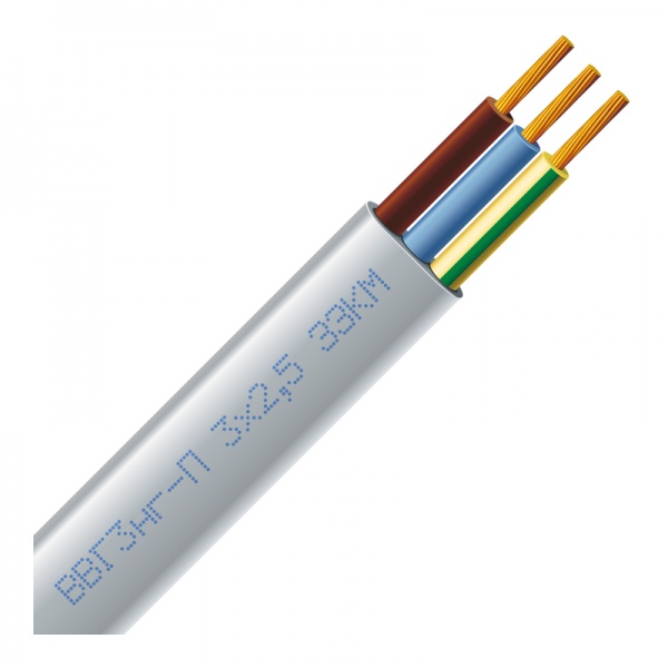 Кабель силовий багатожильний ЗЗКМ ВВГ-п нгд 3х2,5 мідь 