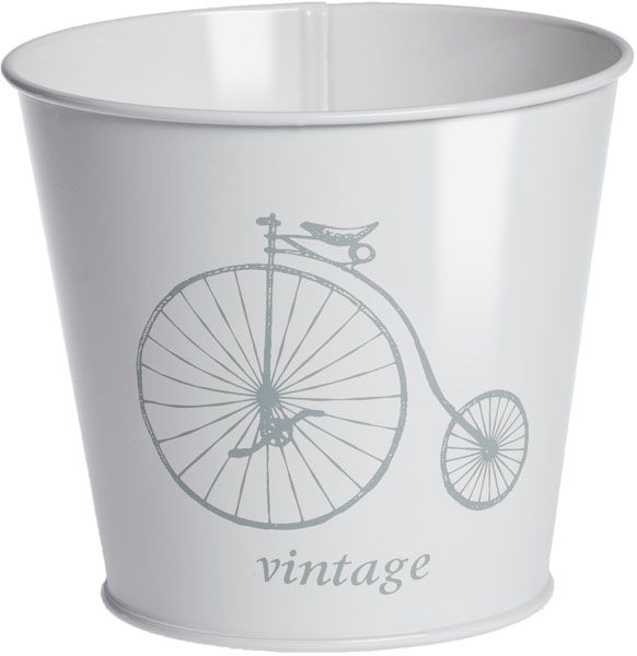 Кашпо декоративне Сірий велосипед на білому (матовий) 1л METID