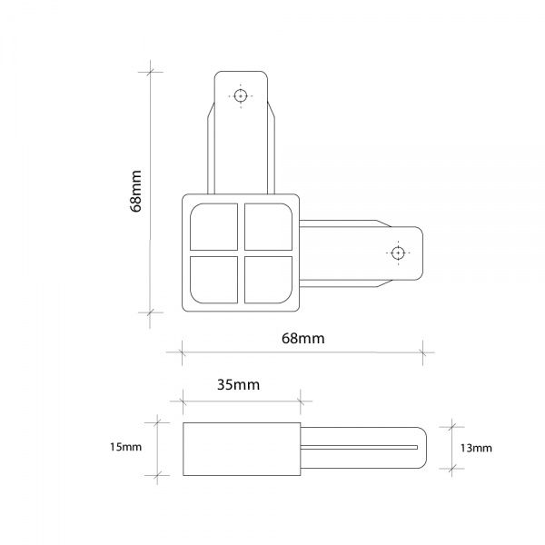 З'єднувач кутовий Светкомплект PR-902-Corner 90° білий 