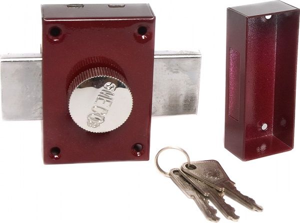 Дверний замок вхідний Mego 202 ЗП160 червоний