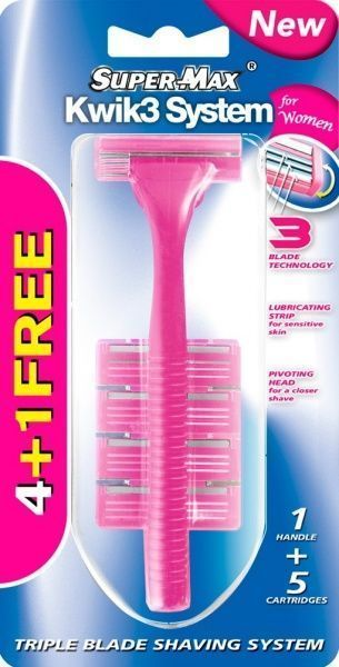 Станок для бритья Super-Max со сменными картрижами 5 шт. для женщин