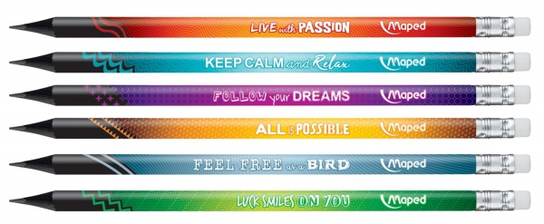 Набор карандашей чернографитных Black Peps Energy HB c ластиком 6 шт. MP.852000 Maped