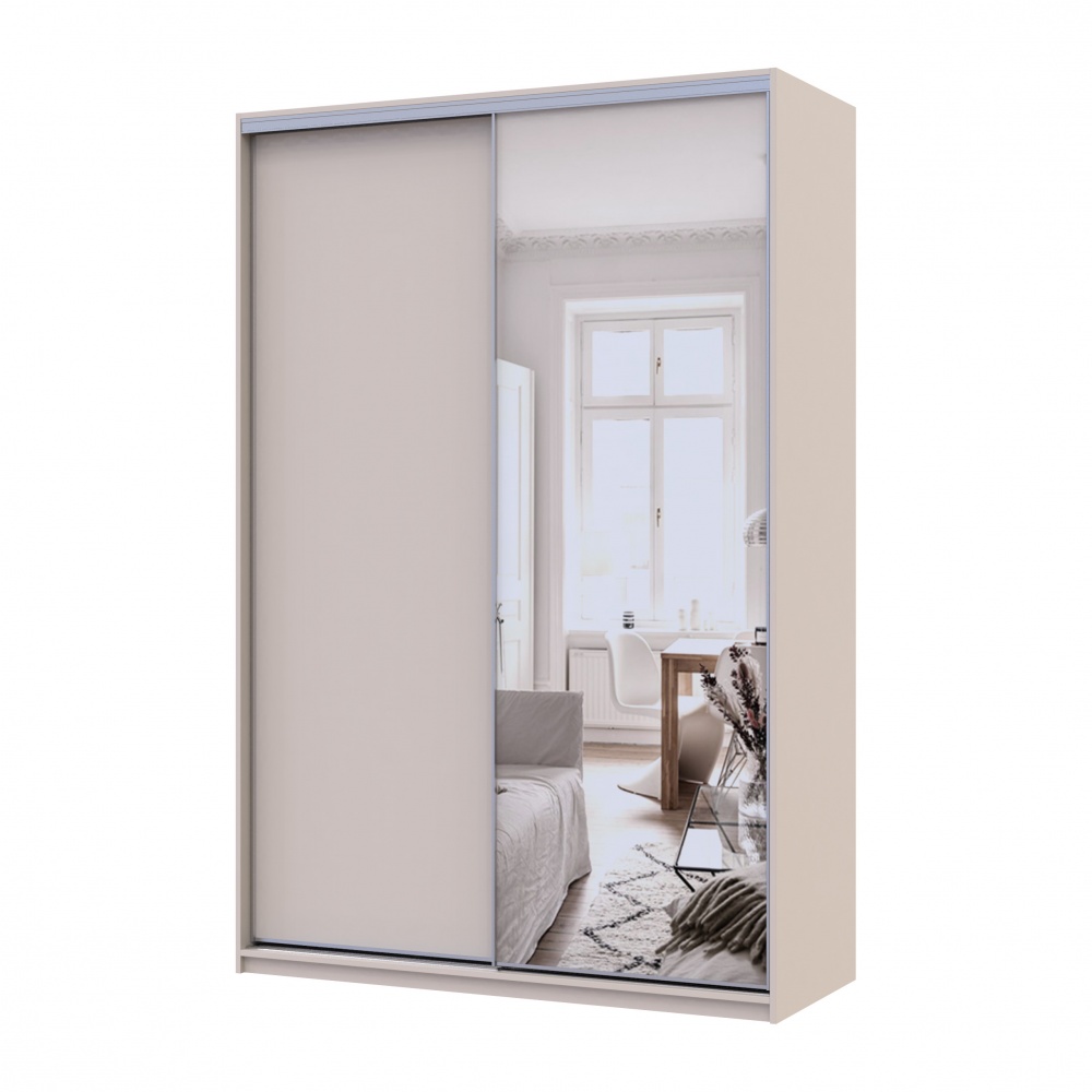 Шафа-купе Сіті Лайт Doros дзеркалоДСП 1,5 м 1500x600x2250 мм кашемір двері ДСП/дзеркало