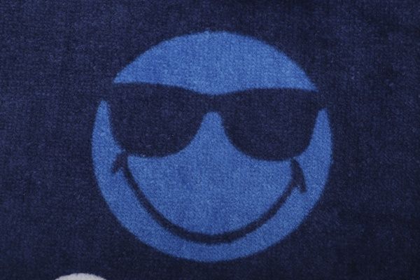 Рушник Fashion emoticon 70x190 см синій/ із принтом 