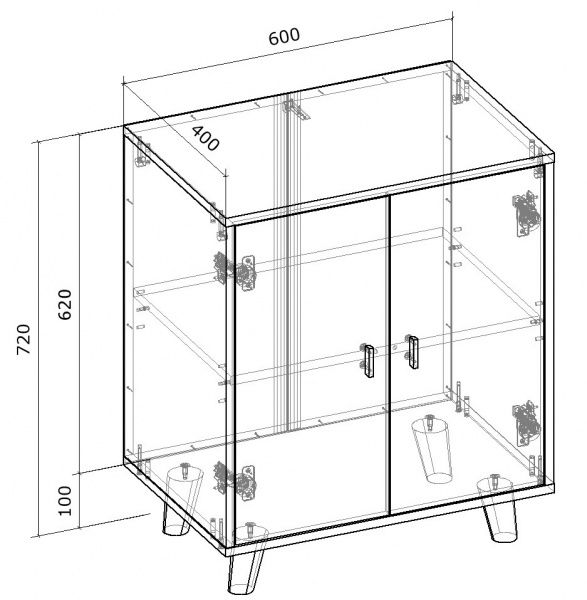 Комод Грейд RETRO Сильвія 600х720х400 німфея альба/німфея альба 
