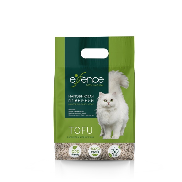 Наполнитель для туалета Essence из тофа 1,5 мм зеленый 2,5 кг 