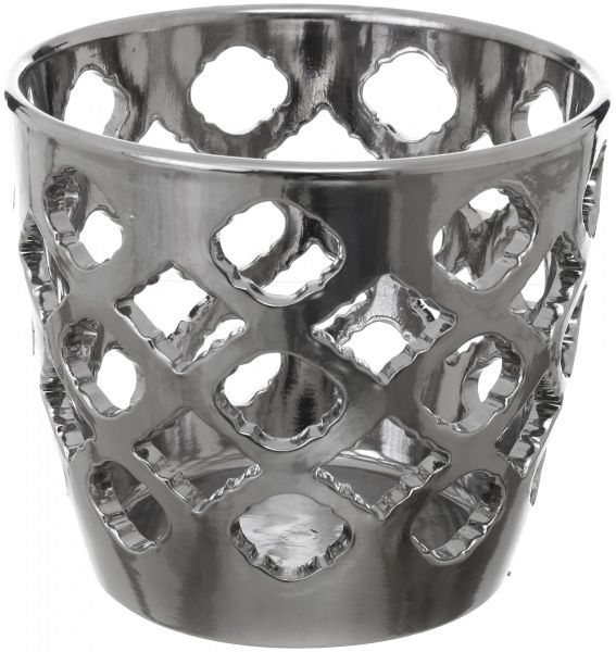 Горшок керамический Ceramika-design ВК-20 ажур круглый 1л хром 