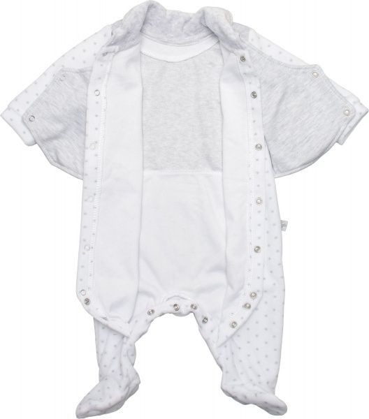 Комбінезон дитячий Фламінго святковий р.74 білий із сірим 110-522-4