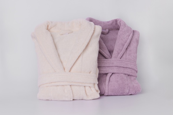 Халат махровий Saffran р. М біло-ліловий УХ000004517