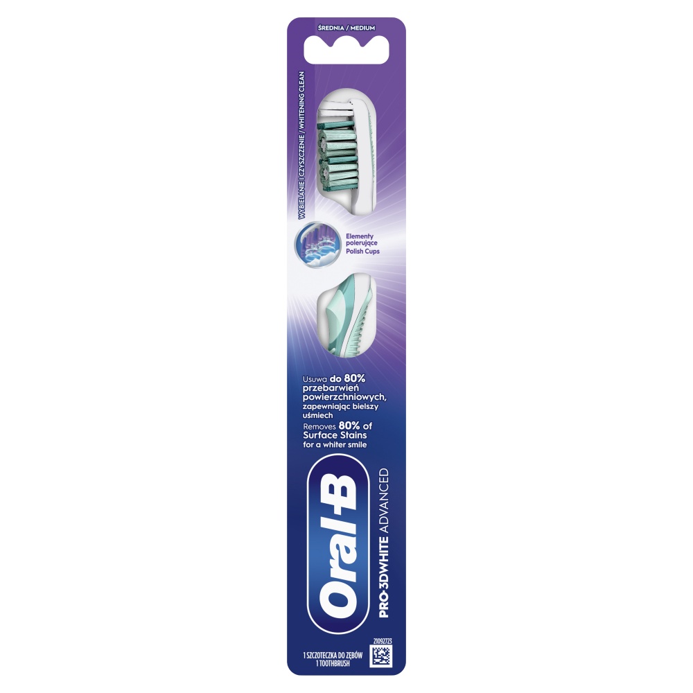 Зубна щітка Oral-B Pro 3D White Advanced Відбілювання середня 1 шт.