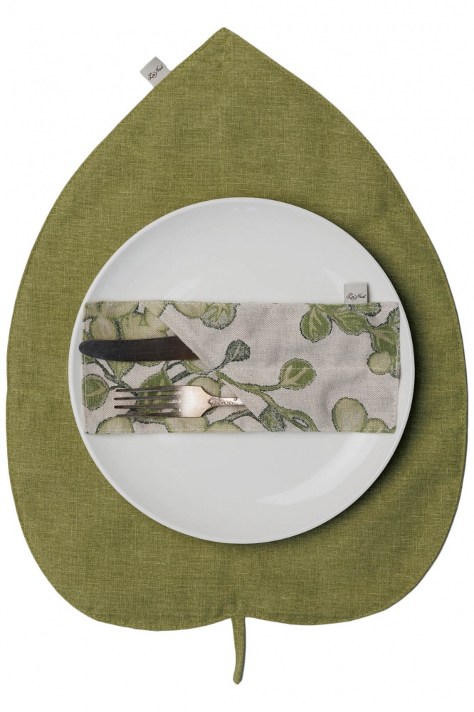 Сет двосторонній La Nuit БОТАНІКА олива 35x45 см