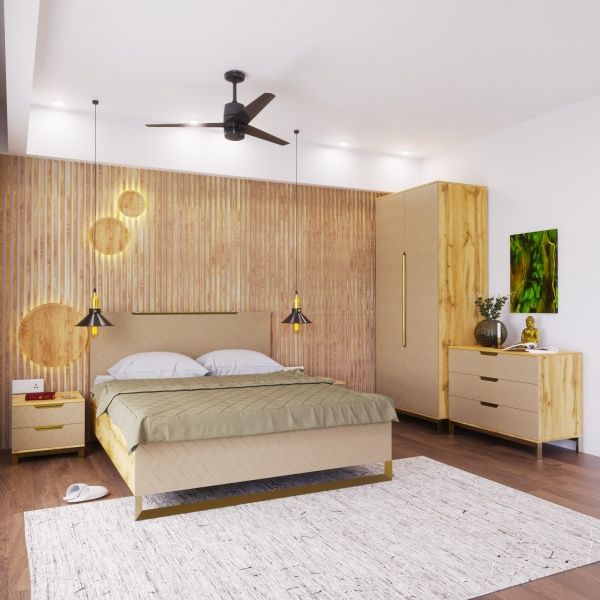 Тумба прикроватная Art in Head Swan 2ш каталонский желтый / дуб вотан 