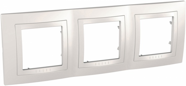 Рамка трехместная Schneider Electric Unica Basic горизонтальная кремовый MGU2.006.25