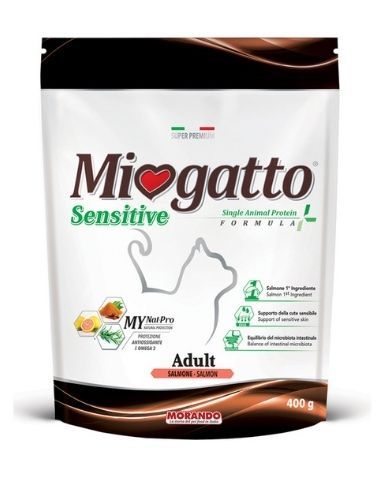 Корм сухий Morando MioGatto Sensitive (монопротеїновий) для котів, лосось 400 г