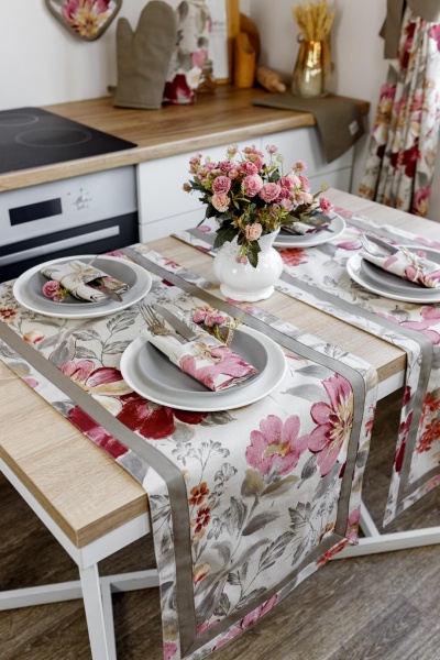 Дорожка (раннер) Цветок бордо 40x140 см La Nuit 