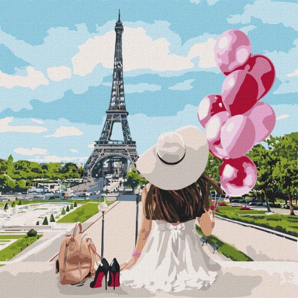 Картина по номерам Гуляя по улицам Парижа 50х50 см 50x50 см Идейка 