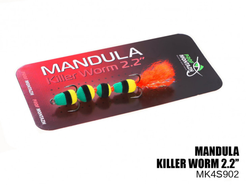 Мандула Prof Montazh поролоновая 902 Killer Worm 1.8 micro 55 мм 1 шт.