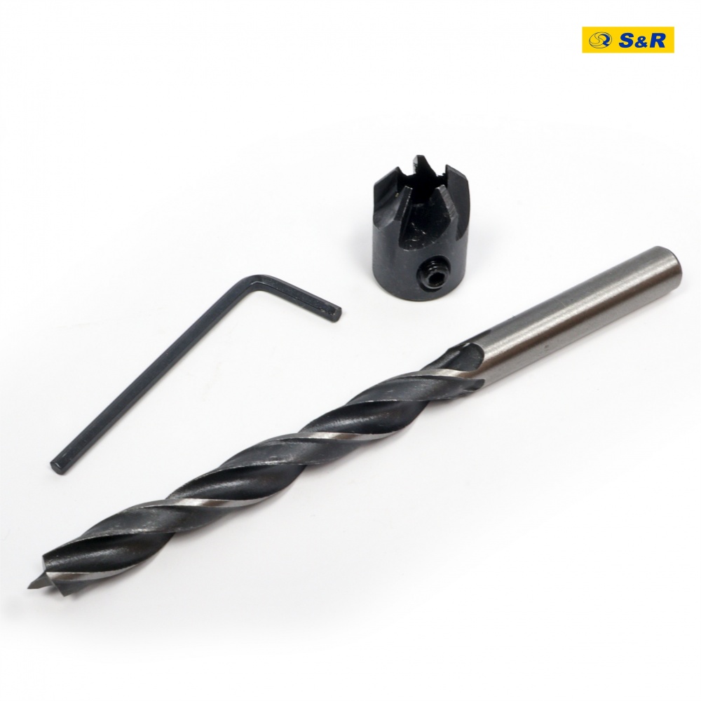 Набор сверл по дереву S&R Meister с зенкером 3-10 мм 7 шт. 216900007