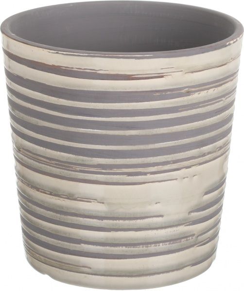 Кашпо керамическое Перелив круглый (064-7.7-7528L) серый 