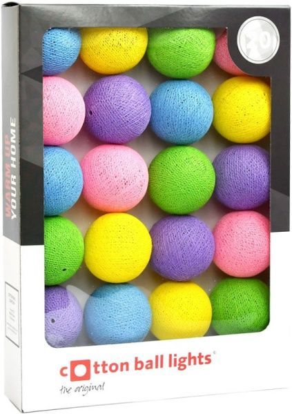 Электрогирлянда Котоновые шарики MACARONS лампа накаливания 20 ламп
