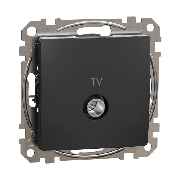 Розетка TV оконечная Schneider Electric Sedna Design без шторок без крышки черный SDD114471