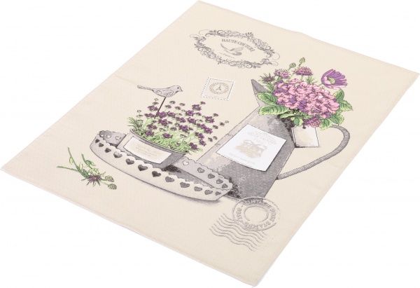 Рушник вафельний Прованс 60x45 см UP! (Underprice) бежевий із малюнком 